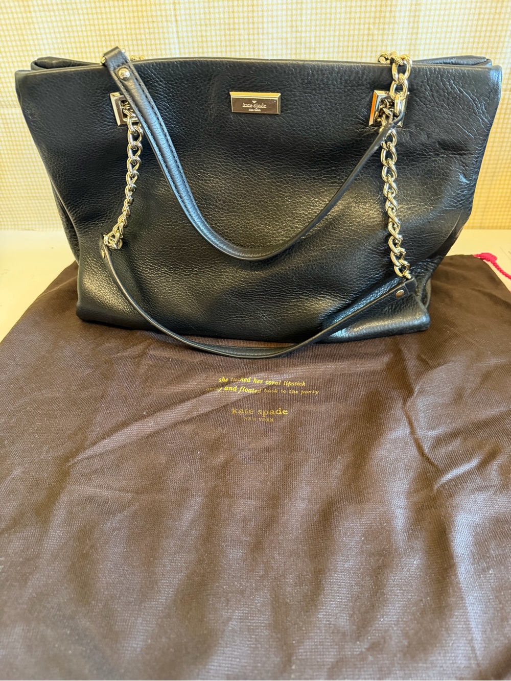 kate spade Black Leather Chain-Handle Shoulder Bag